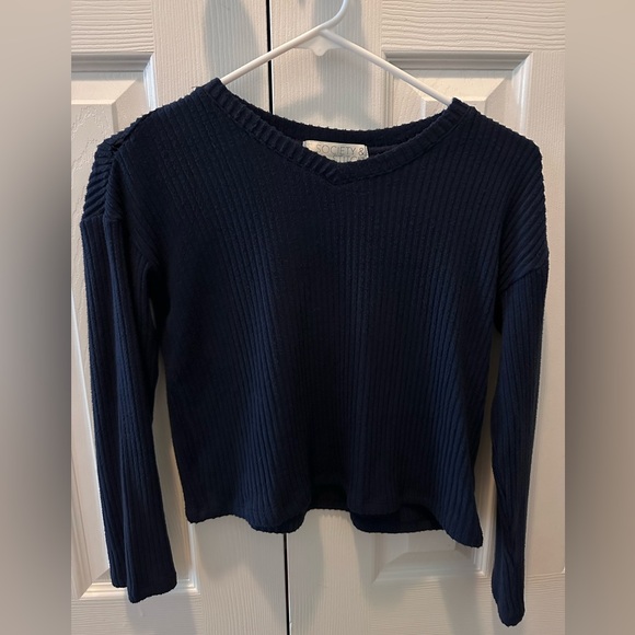 Girls Navy Blue Sweater - Picture 2 of 2
